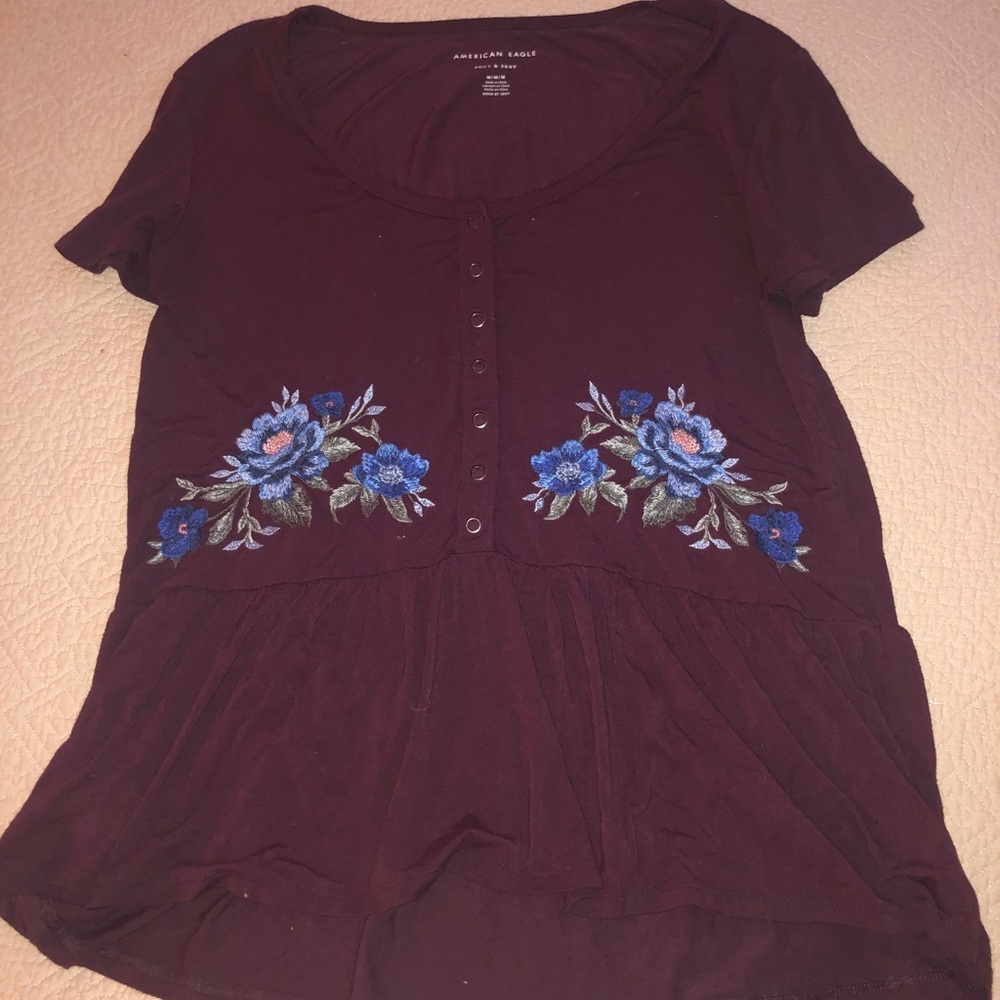 American Eagle Peplum Top